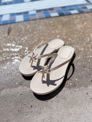 Starfish Glitter Flip Flops