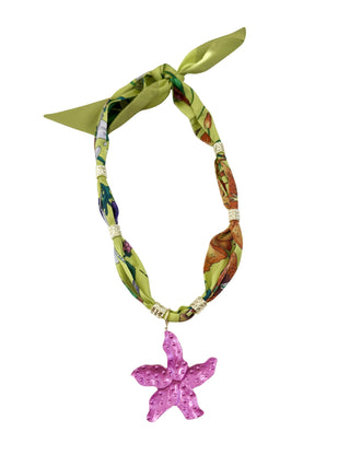 Starfish pendant scarf necklace.