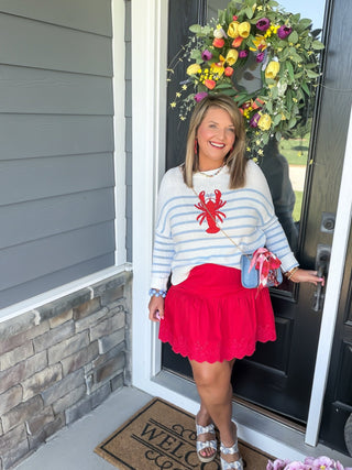 Strawberry Kiss Eyelet Mini Skirt