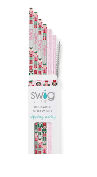 Sugar Plum Soldiers Reusable Straw Set
