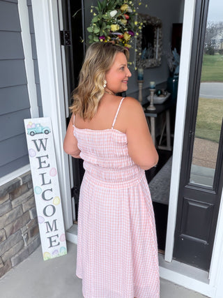 Summer Picnic Gingham Maxi Dress