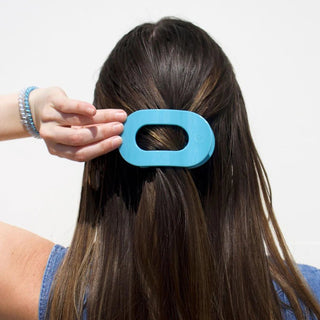 Summer Sky Large Round Flat Hair Clip