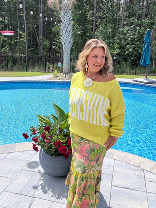 'Sunshine' Oversized Boatneck Sweater