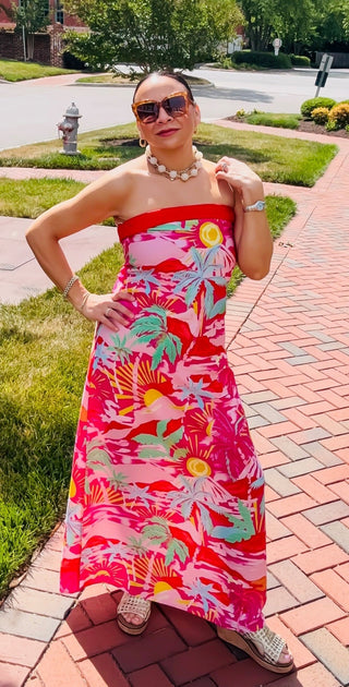 Sunshine & Paradise Strapless Maxi Dress