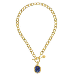 Susan Shaw | Cabochon Toggle Necklace Blue Lapis