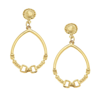 Susan Shaw | Gold Cab and Horse Bit Hoop Earrings