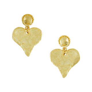 Susan shaw gold heart-shaped earrings 