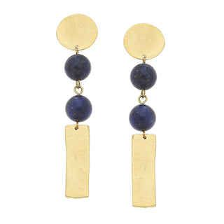 Susan Shaw | Lapis and Bar Drop Earrings