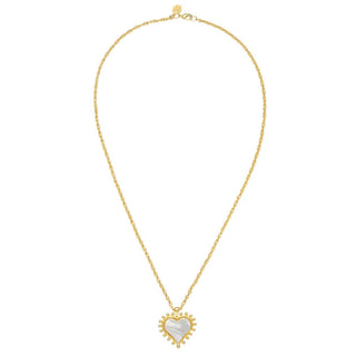 Susan Shaw | Mother of Pearl Long Heart Necklace