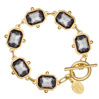 Susan Shaw gold bracelet with black gemstones