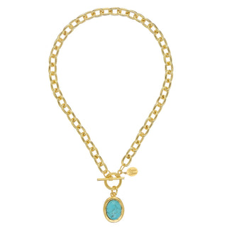 Susan Shaw turquoise toggle necklace