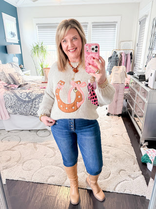 Sweet Horseshoe Knit Sweater