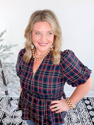 Sweet & Smocked Blouse | Navy