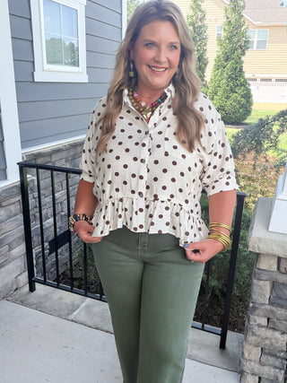 entro polka dot blouse