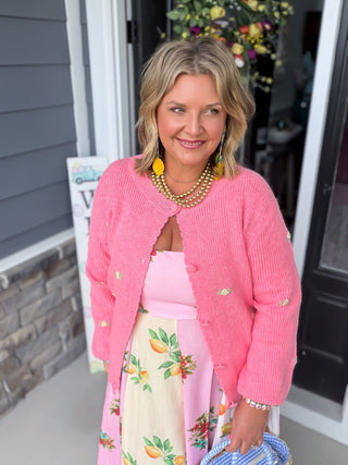 Sweetheart Coral Bloom Cardigan