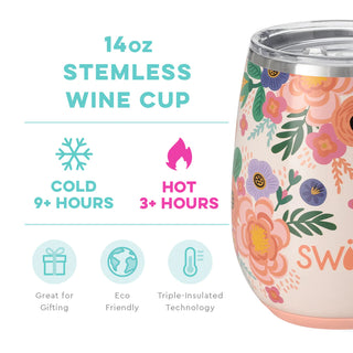 Full Bloom Stemless Wine Cup 14 oz