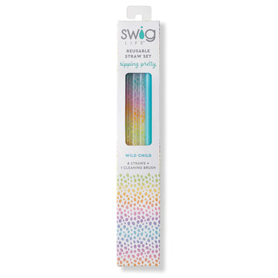 Wild Child & Aqua Reusable Straw Set