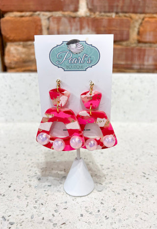 Swirl & Shine Earrings - Red