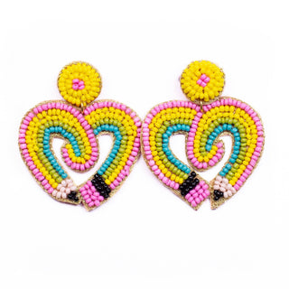 Teacher Love Beaded Earrings