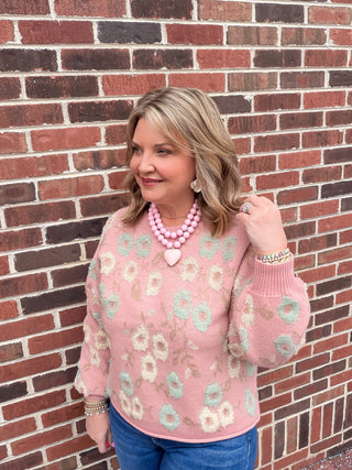 Textured in Petals Sweater