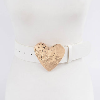 The "Amore" Hammered Gold Heart Statement Belt