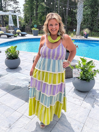 multicolored maxi dress