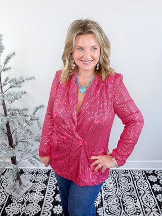 sequin pink blazer