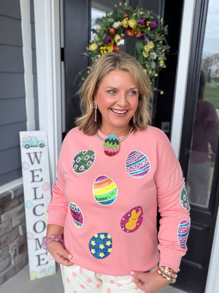 sequin easter egg sweatshirt