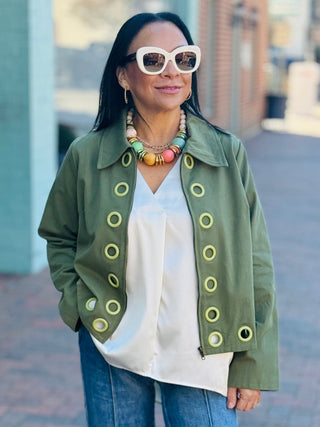 The Eyelet Zip Jacket
