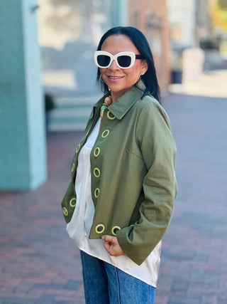 The Eyelet Zip Jacket