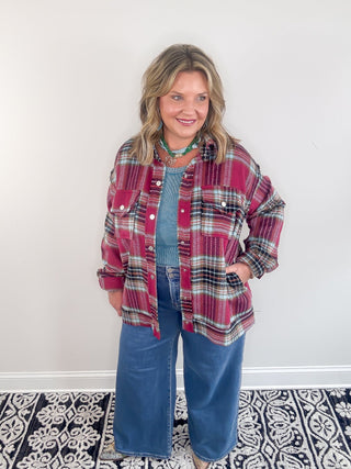 The Fireside Plaid Shacket | Plum