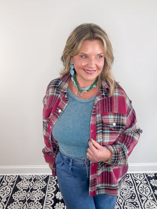 The Fireside Plaid Shacket | Plum