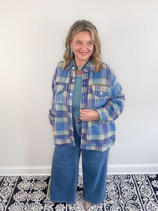 The Fireside Plaid Shacket | Sky
