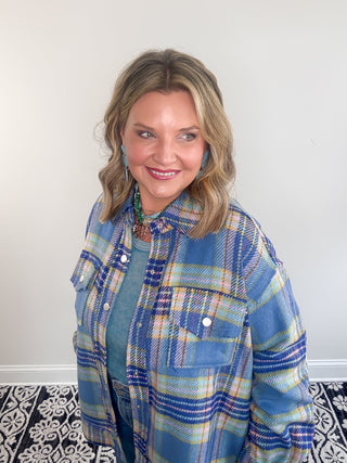 The Fireside Plaid Shacket | Sky