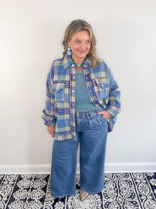 The Fireside Plaid Shacket | Sky