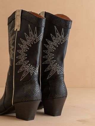 The Halle Western Cowboy Boot | Black
