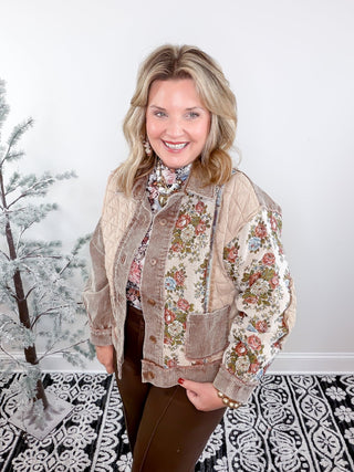 floral mixed pattern jacket