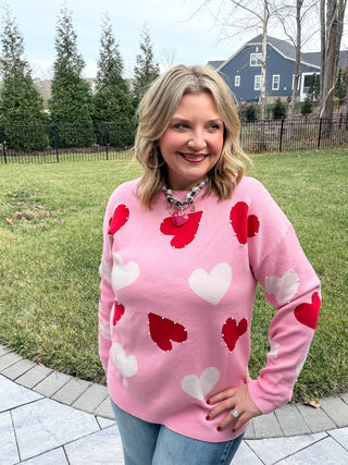 Heart and pearls valentine sweater