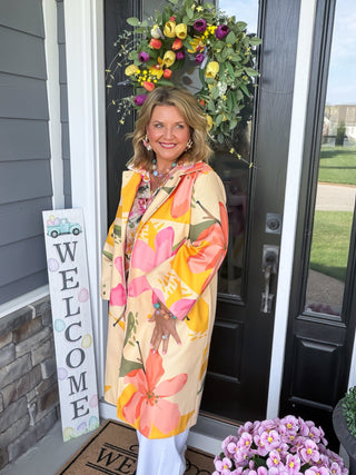 floral watercolors coat