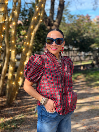 The Sugar & Spice Plaid Blouse