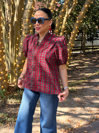 The Sugar & Spice Plaid Blouse