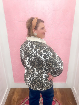 the wild wash jacket, jacket, barn jacket, corduroy collar, leopard, fall jacket