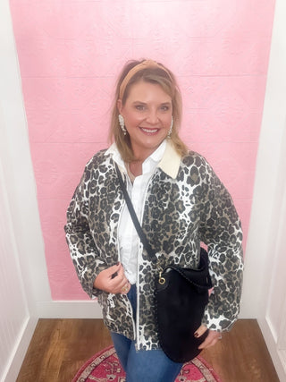 the wild wash jacket, jacket, barn jacket, corduroy collar, leopard, fall jacket