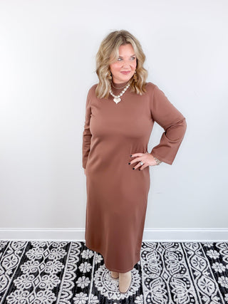 Timeless Ease Midi Dress | Coffee