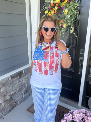Timeless Gingham Tiered Crop Pants