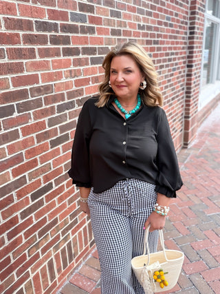 Timeless Gingham Tiered Crop Pants