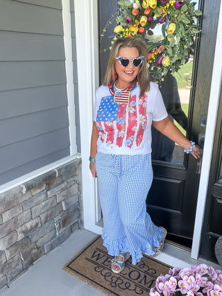 Timeless Gingham Tiered Crop Pants