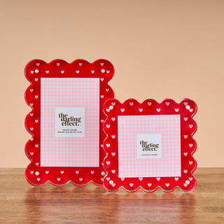 Tiny Hearts Square Scalloped Acrylic Frame