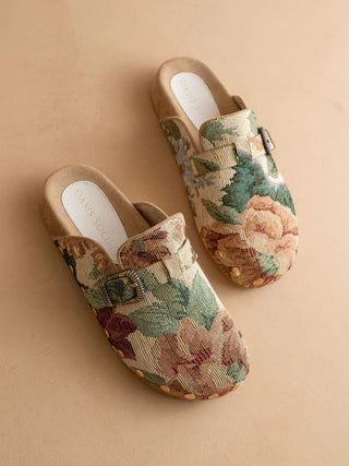 Toni Floral Tapestry Studded Buckle Clog