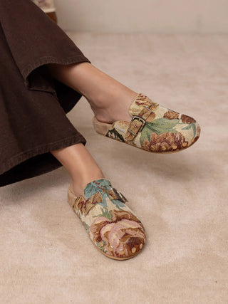 Toni Floral Tapestry Studded Buckle Clog